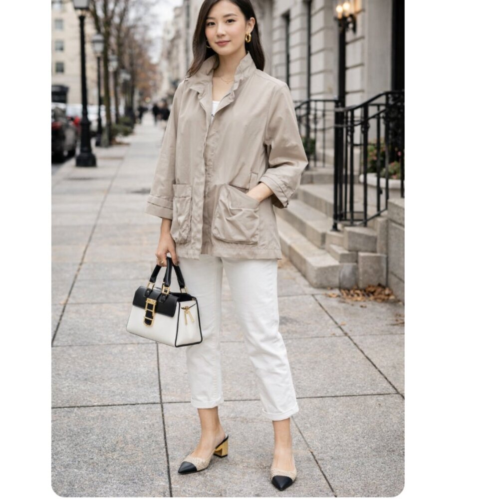 Sun Kim Windbreaker Jacket Size Medium Utility Chic